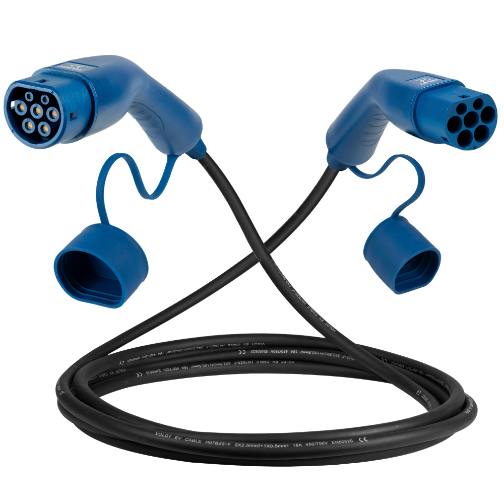 Typ 2 | mode 3 | 16A | 11kW laddkabel