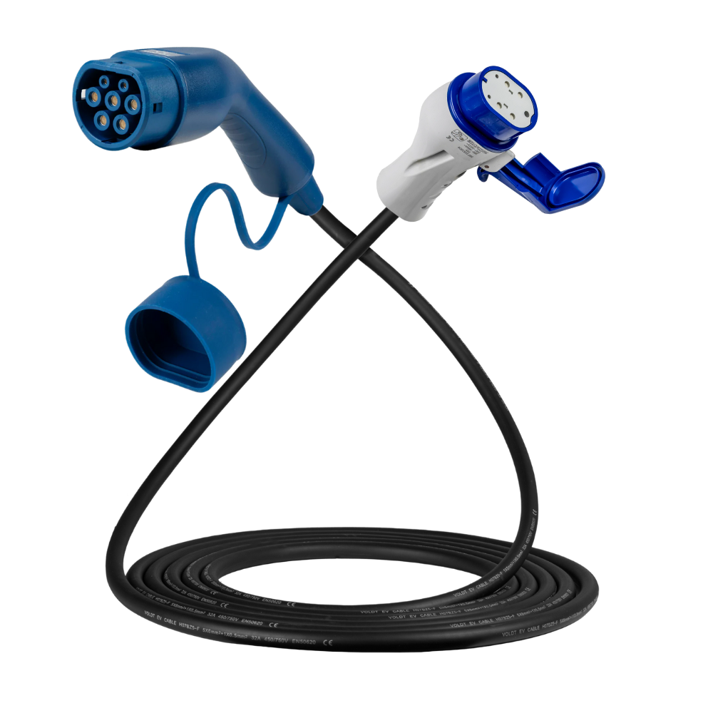 Typ 2 - Typ 3 | mode 3 | 32a | 22kW laddkabel
