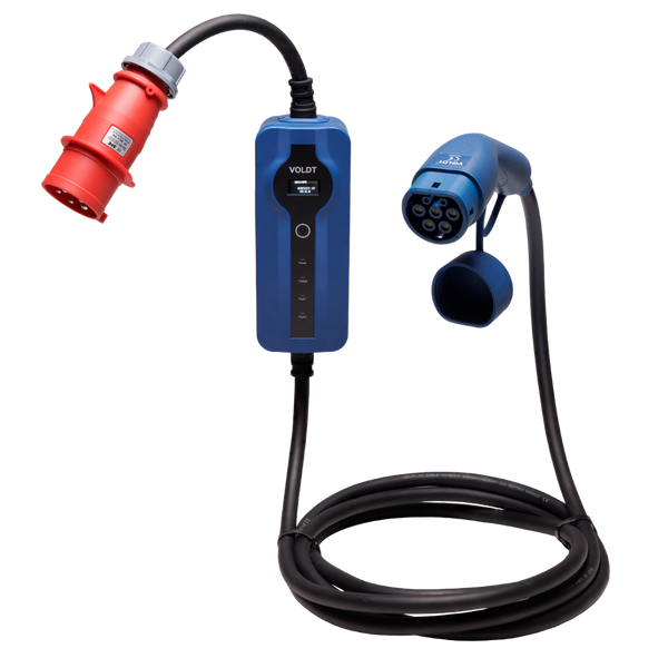 Typ 2 - 32A rött CEE uttag | 3-fas | Justerbar 8A - 32a | 22kW laddkabel