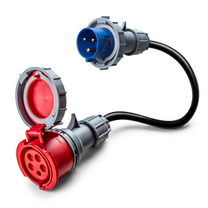 32A 5-polig CEE till 32A 3-polig CEE Adapter