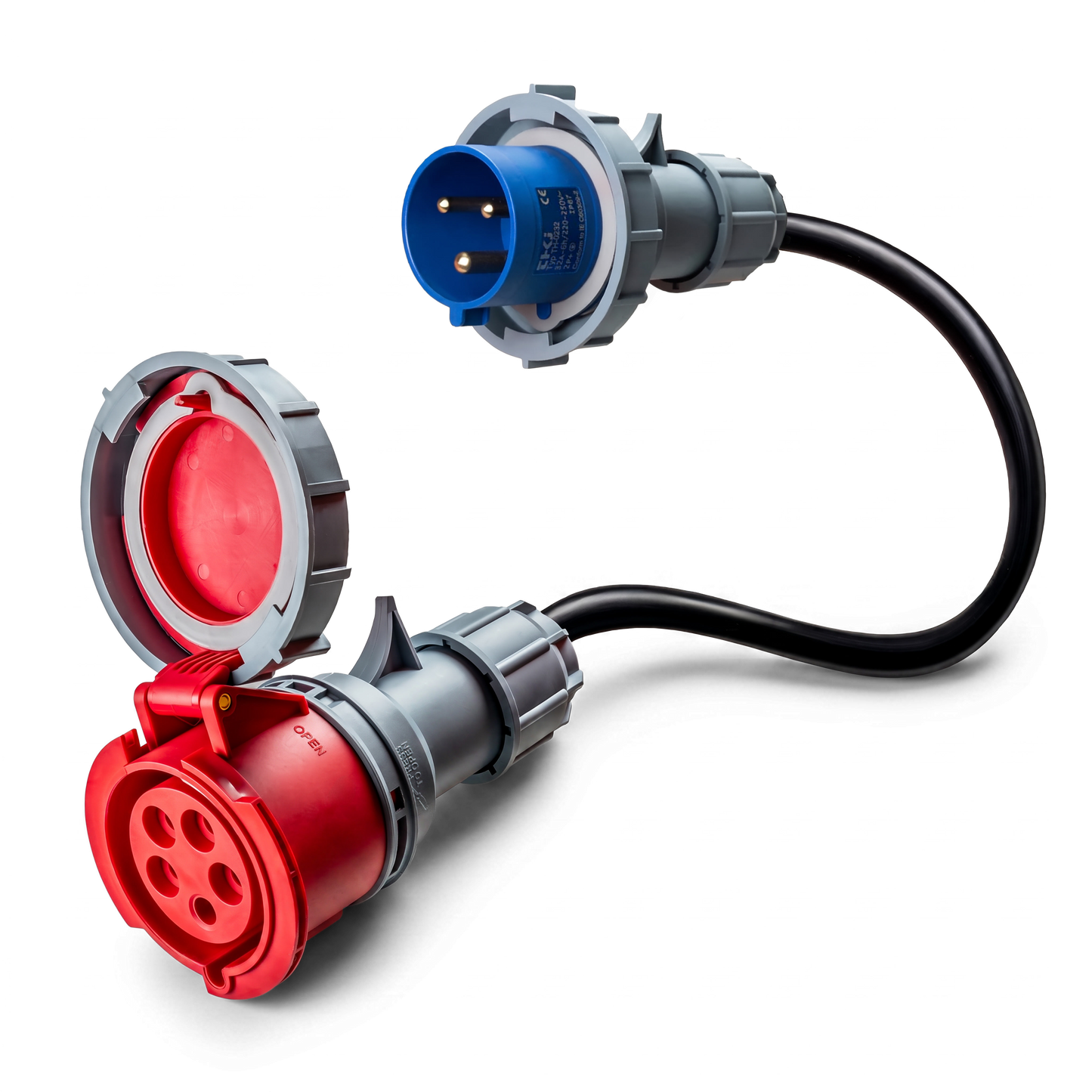 32A 5-polig CEE till 32A 3-polig CEE Adapter