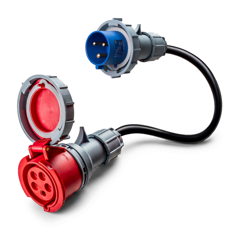 16A 5-polig till 32A 3-polig CEE adapter