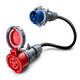32A 5-polig CEE till 16A 3-polig CEE Adapter
