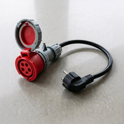 16A 5-polig till Schuko-adapter