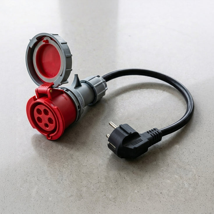 16A 5-polig till Schuko-adapter