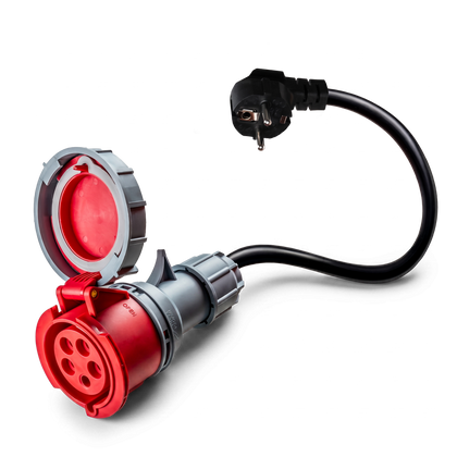 32A 5-polig CEE till Schuko-adapter