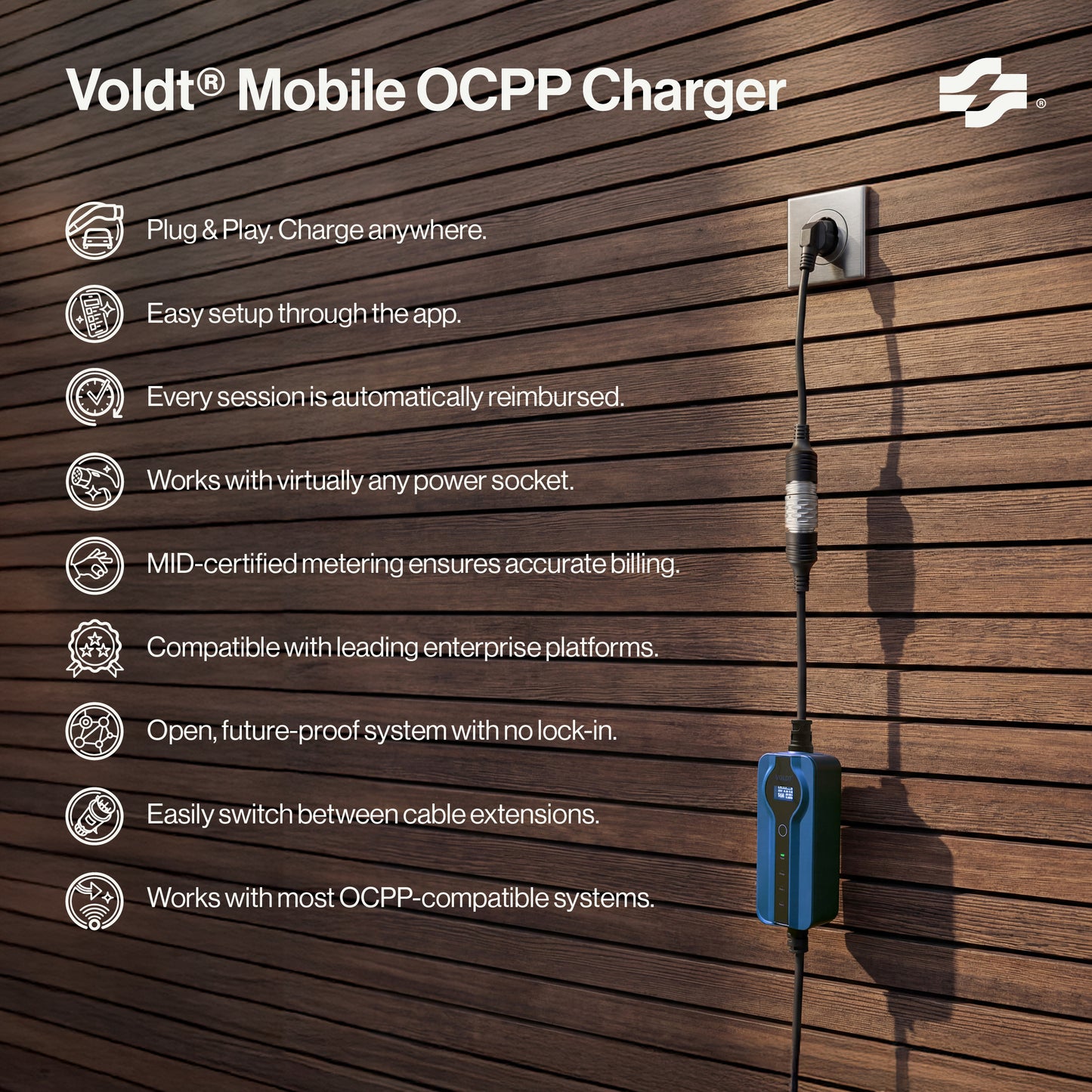 Voldt® Mobil OCPP-laddare