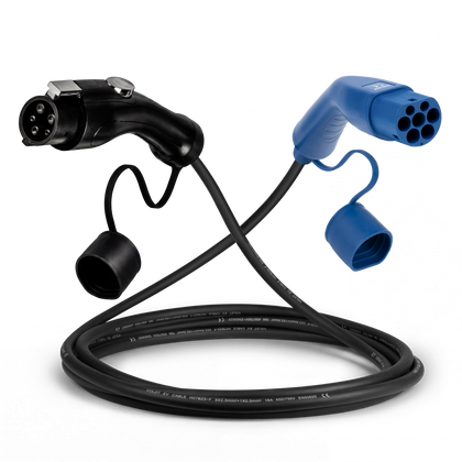 Typ 1 - typ 2 | 1 fas | 16A | 3,7kW laddkabel