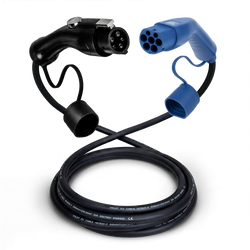 Typ 1 - typ 2 | 1 fas | 32a | 7,4 kW laddkabel