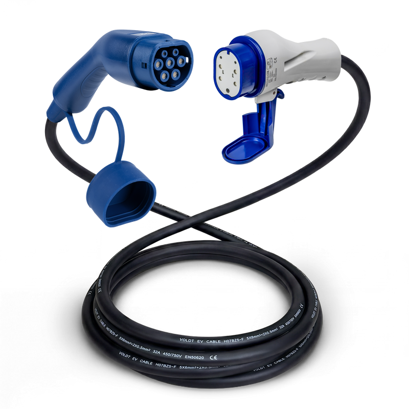Typ 2 - Typ 3 | mode 3 | 32a | 22kW laddkabel